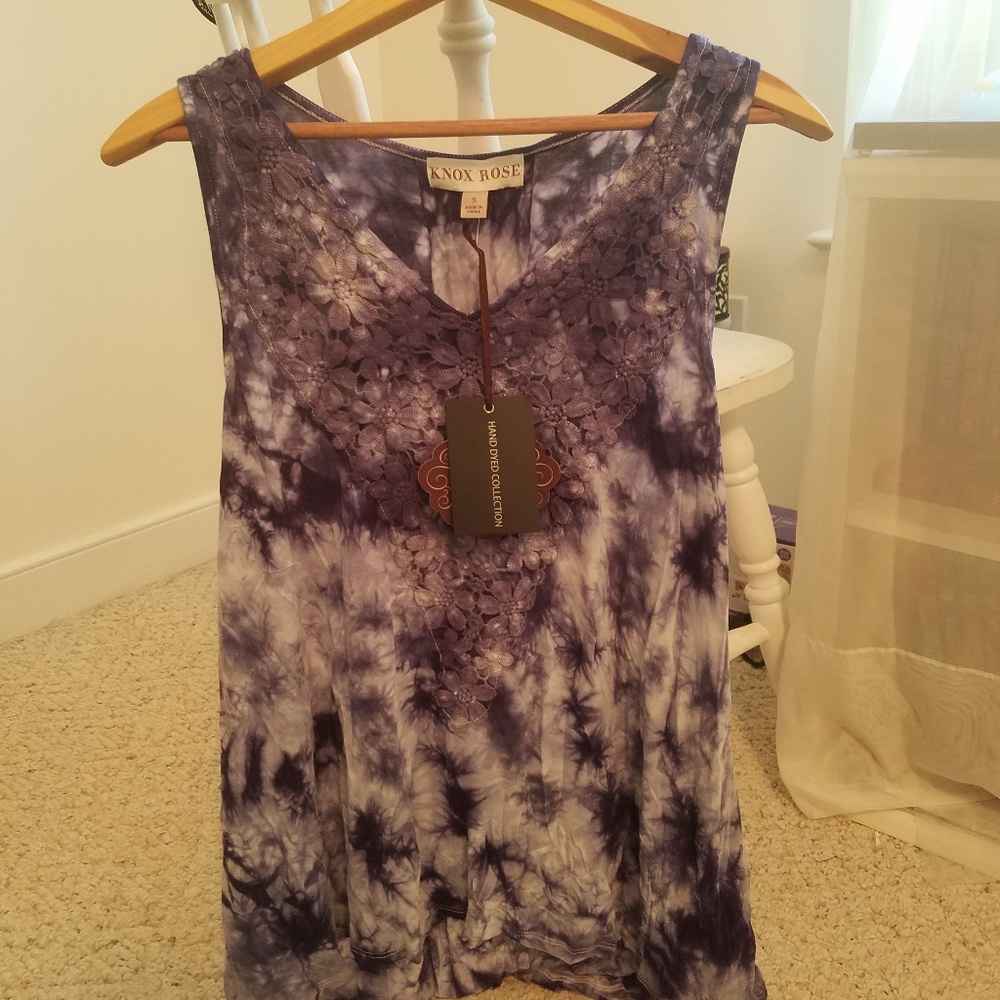 Knox Rose Super Soft Purple Tie-Dye Tanktop
